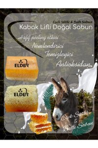 Elder Doğal Bal-Eşek Sütü-Kabak Lifli Katı Sabun 130 gr