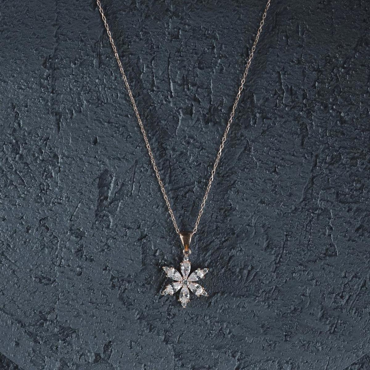 Son Sanat Kuyumculuk Çok Renkli Swarovski Taşlı Kararmayan Forse Zincir Kadın Gümüş Kolye 45 cm