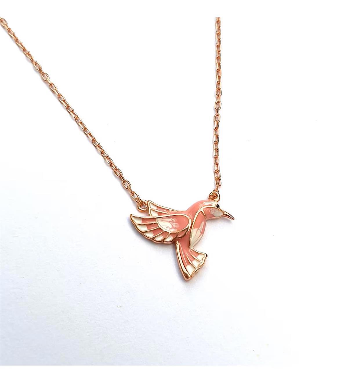 Pier Gümüş Pembe Kararmayan Düz Zincir Kadın Gümüş Kolye 45 cm
