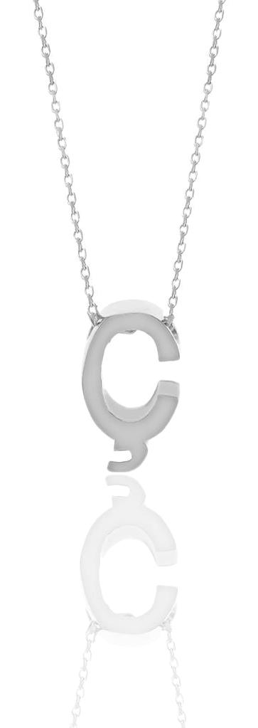 Söğütlü Silver C Harfli 925 Ayar Kararmayan Forse Zincir Kadın Gümüş Kolye 44 cm