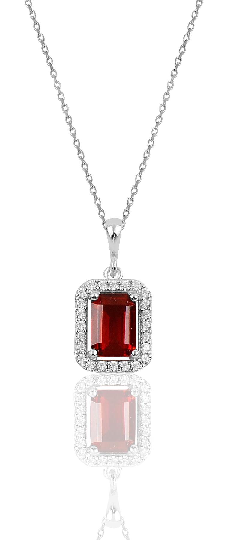 Söğütlü Silver Beyaz Kırmızı Zirkon Taşlı 925 Ayar Kararmayan Forse Zincir Kadın Gümüş Kolye 45 cm