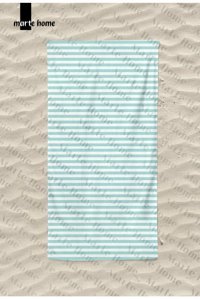 Marte Home Summer Stripes 3 Plaj Havlusu Beyaz Yeşil
