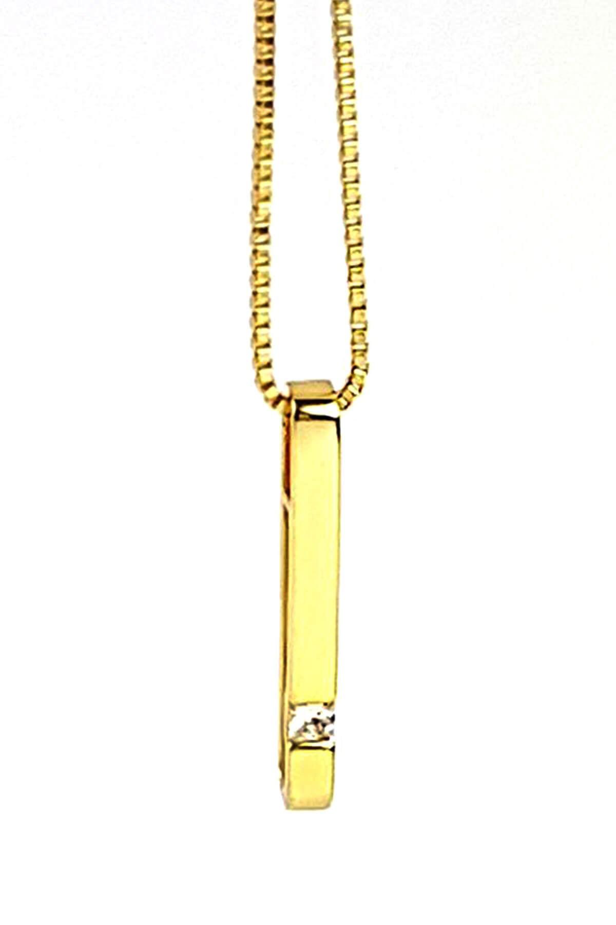 Oseshop Beyaz Swarovski Taşlı 925 Ayar Kararmayan Çubuk Forse Zincir Kadın Gümüş Kolye 45 cm