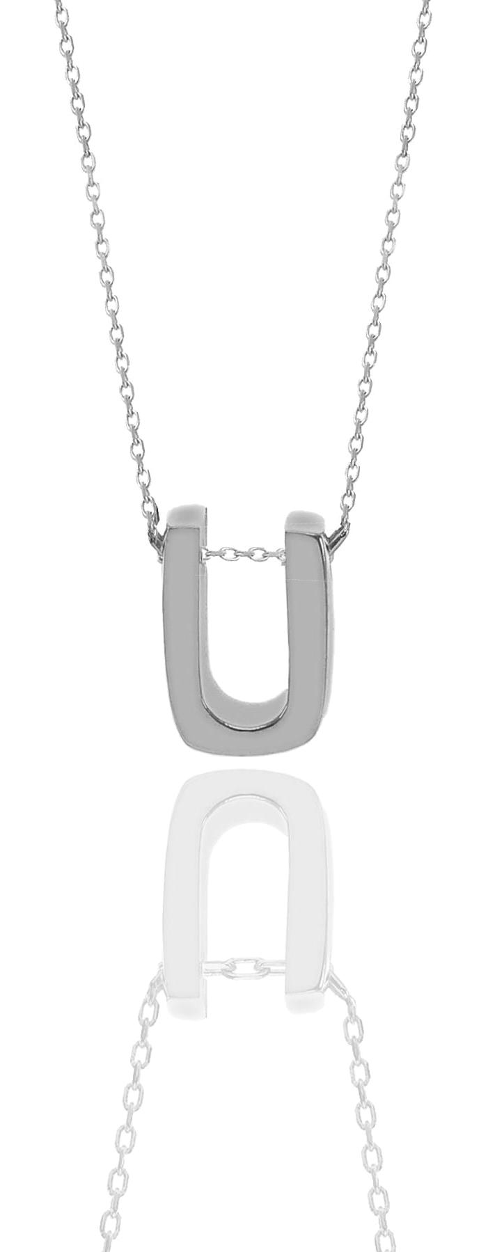 Söğütlü Silver U Harfli 925 Ayar Kararmayan Forse Zincir Kadın Gümüş Kolye 44 cm