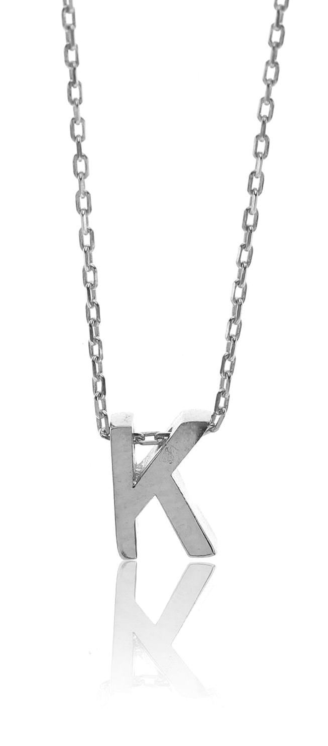 Söğütlü Silver K Harfli 925 Ayar Kararmayan Forse Zincir Kadın Gümüş Kolye 42 cm
