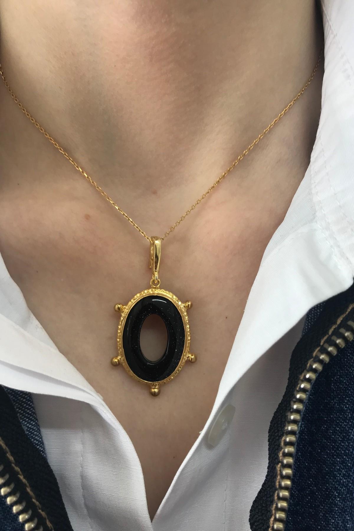 Birinci1926 Uğur Böceği Siyah Sedef Taşlı 925 Ayar Düz Zincir Kadın Gümüş Kolye 45 cm