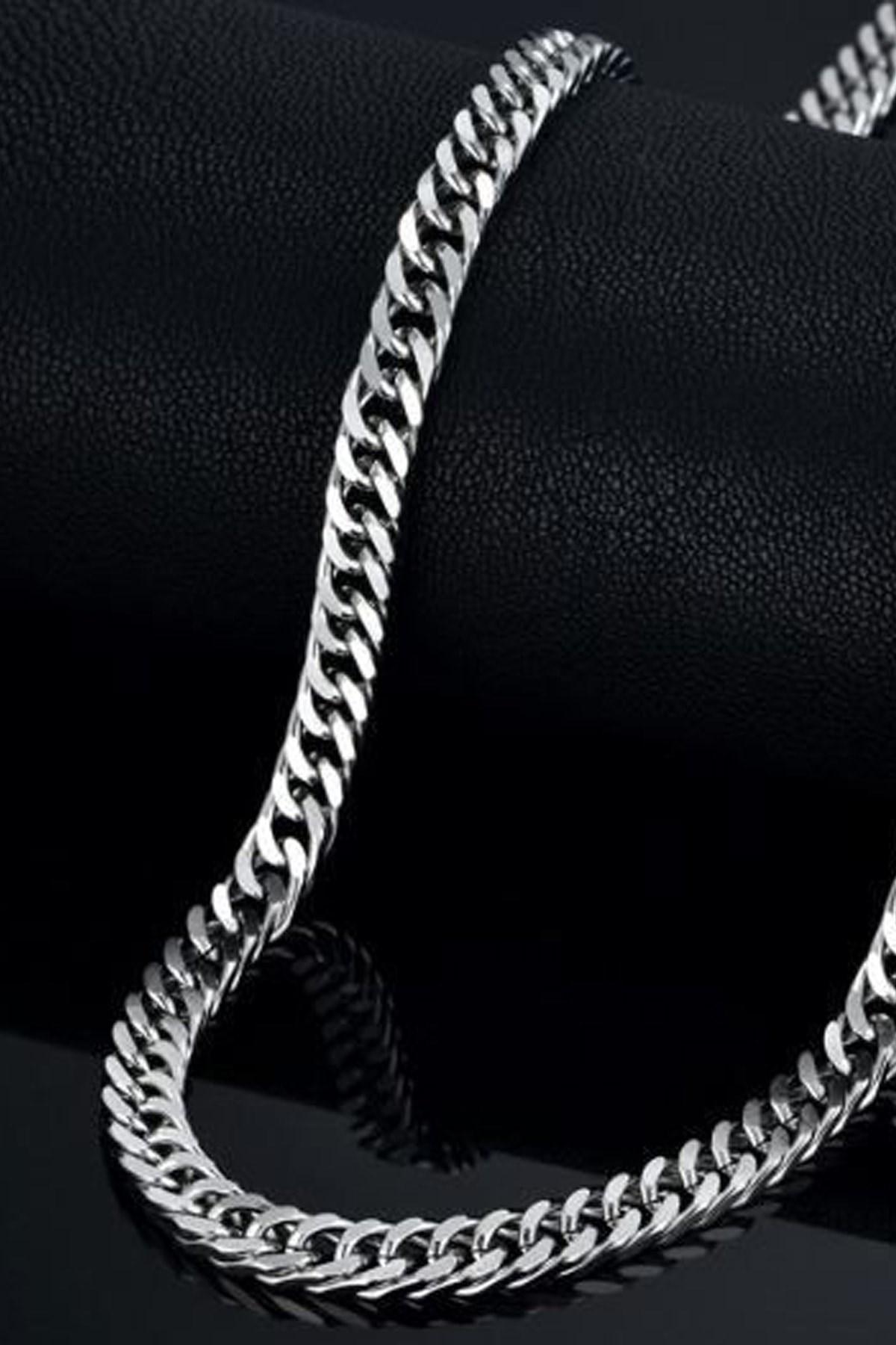 X Lady Accessories Yassı Zincir Kadın Gümüş Kolye 60 cm