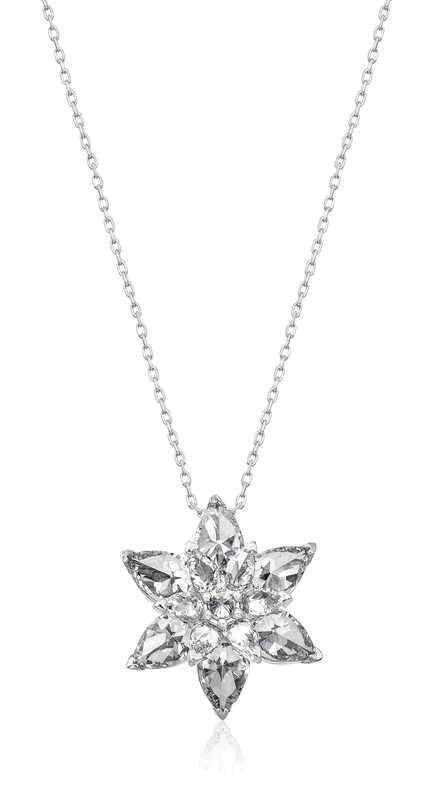 Supertrend Beyaz Zirkon Taşlı 925 Ayar Kararmayan Lotus Çiçeği Zincir Kadın Gümüş Kolye 45 cm