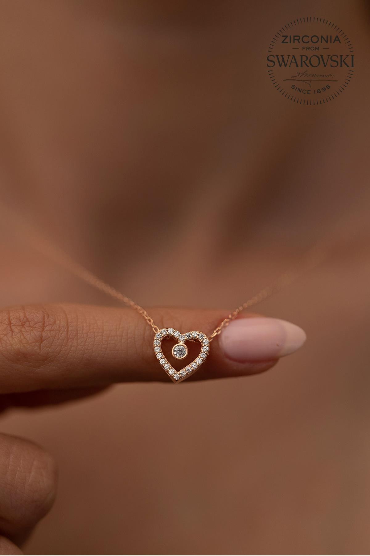 Swarovski Beyaz Zirkon Taşlı Kararmayan Kuğu Düz Zincir Kadın Gümüş Kolye 45 cm