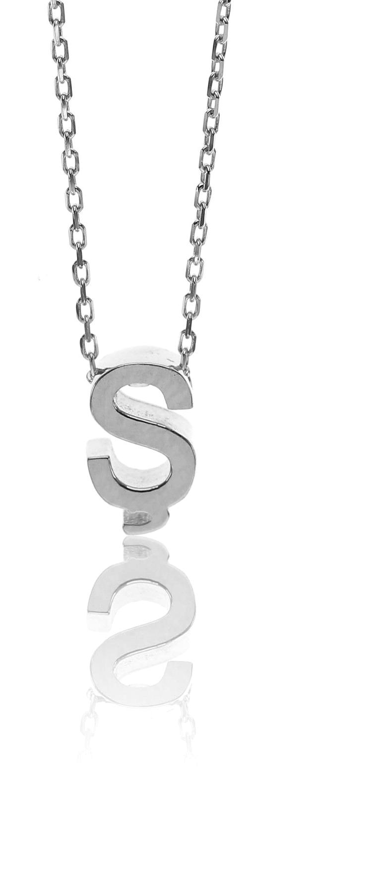 Söğütlü Silver Ş Harfli 925 Ayar Kararmayan Forse Zincir Kadın Gümüş Kolye 42 cm