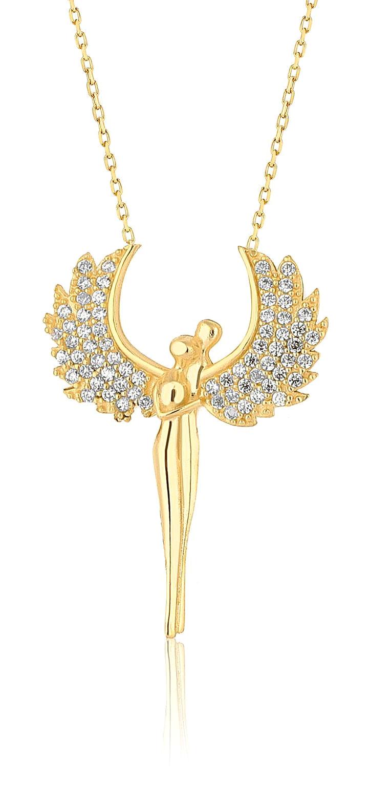 Elika Silver Gezegen Beyaz Zirkon 925 Ayar Kararmayan Düz Zincir Kadın Gümüş Kolye 43 cm