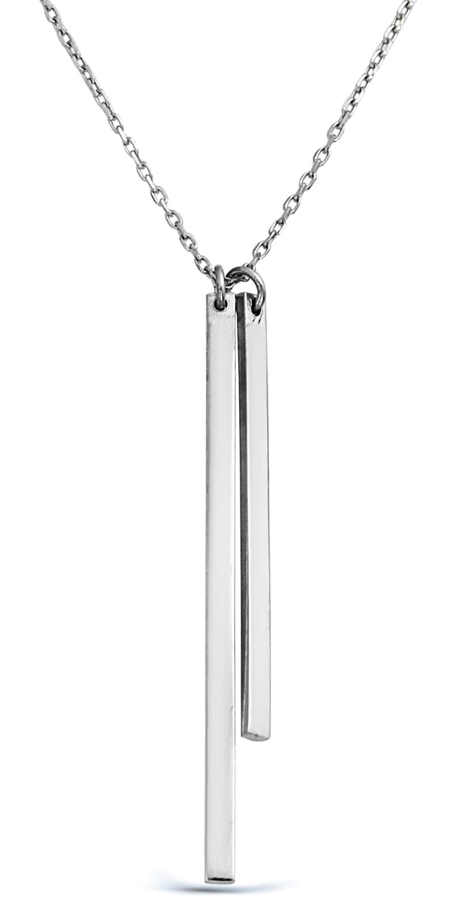Argentum Concept Kare Beyaz 925 Ayar Düz Zincir Kadın Gümüş Kolye 48 cm