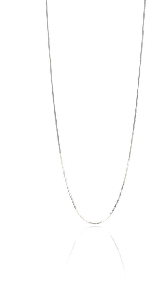 Söğütlü Silver 925 Ayar Kararmayan Yassı Zincir Kadın Gümüş Kolye 45 cm