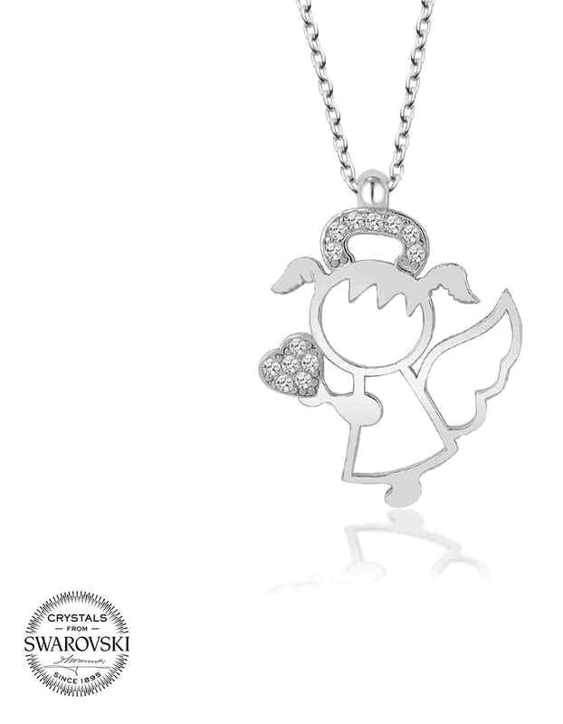 Supertrend Beyaz Swarovski Taşlı 925 Ayar Kararmayan Su Perisi Zincir Kadın Gümüş Kolye 50 cm