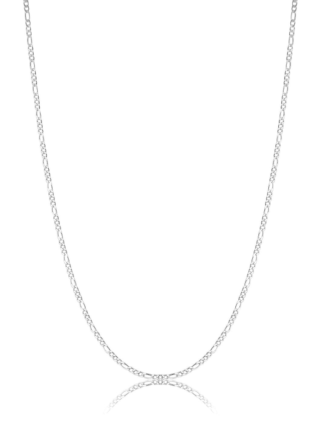 Elika Silver Yuvarlak Beyaz 925 Ayar Kararmayan Düz Zincir Erkek Gümüş Kolye 50 cm