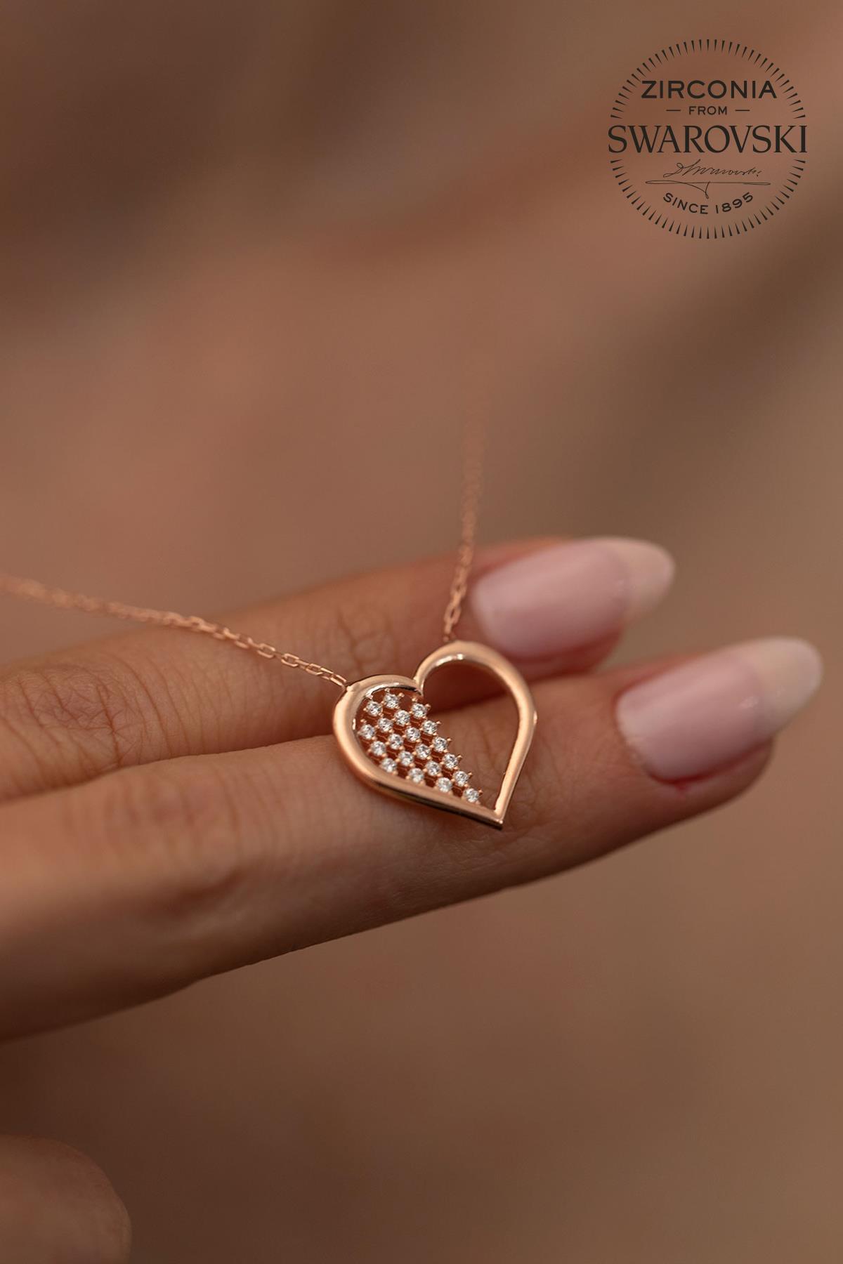 Swarovski Beyaz Swarovski Zirkon Taşlı Kararmayan Çiçek Düz Zincir Kadın Gümüş Kolye 45 cm