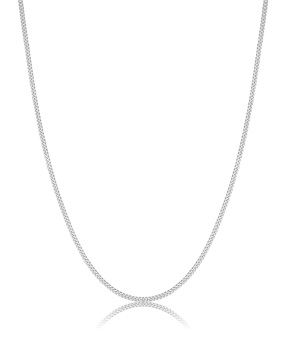 Elika Silver Beyaz 925 Ayar Kararmayan Ağaç Düz Zincir Erkek Gümüş Kolye 50 cm
