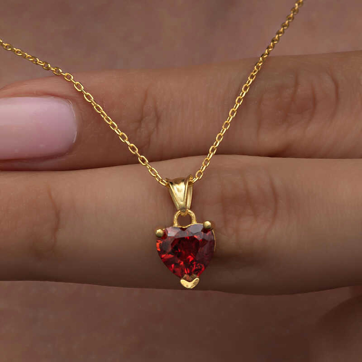 Aya Diamond Mücevherat Kırmızı Zirkon Taşlı Kararmayan Kuş Düz Zincir Kadın Gümüş Kolye 50 cm