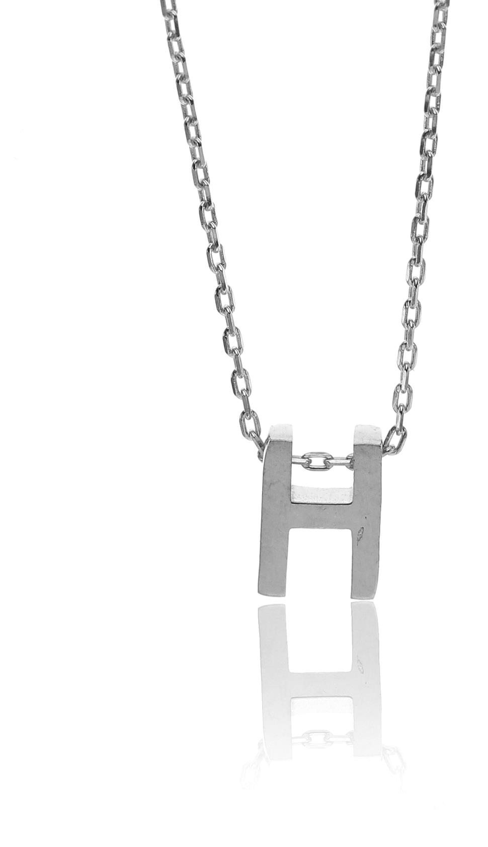 Söğütlü Silver H Harfli 925 Ayar Kararmayan Forse Zincir Kadın Gümüş Kolye 42 cm