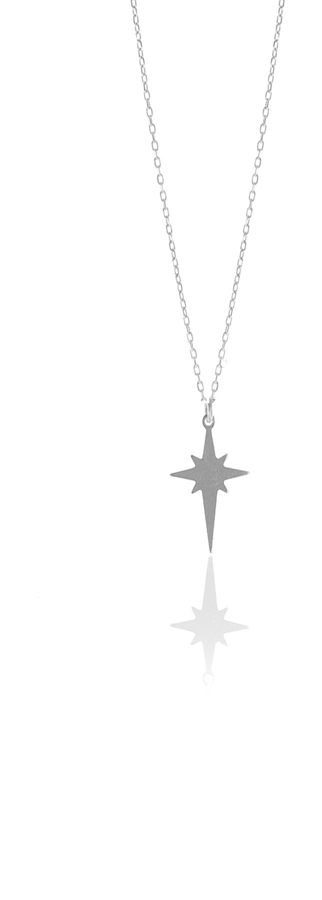 Söğütlü Silver 925 Ayar Kararmayan Kutup Yıldızı Forse Zincir Kadın Gümüş Kolye 45 cm