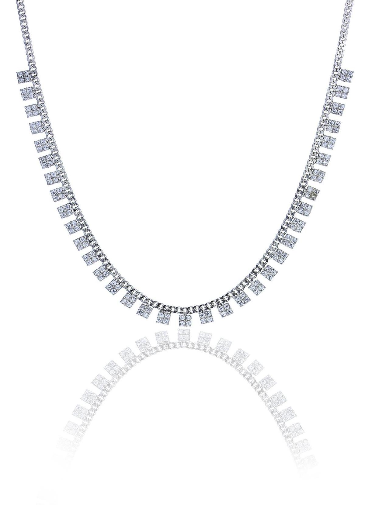 Söğütlü Silver Beyaz Zirkon Taşlı 925 Ayar Kararmayan Gurmet Zincir Kadın Gümüş Kolye 40 cm