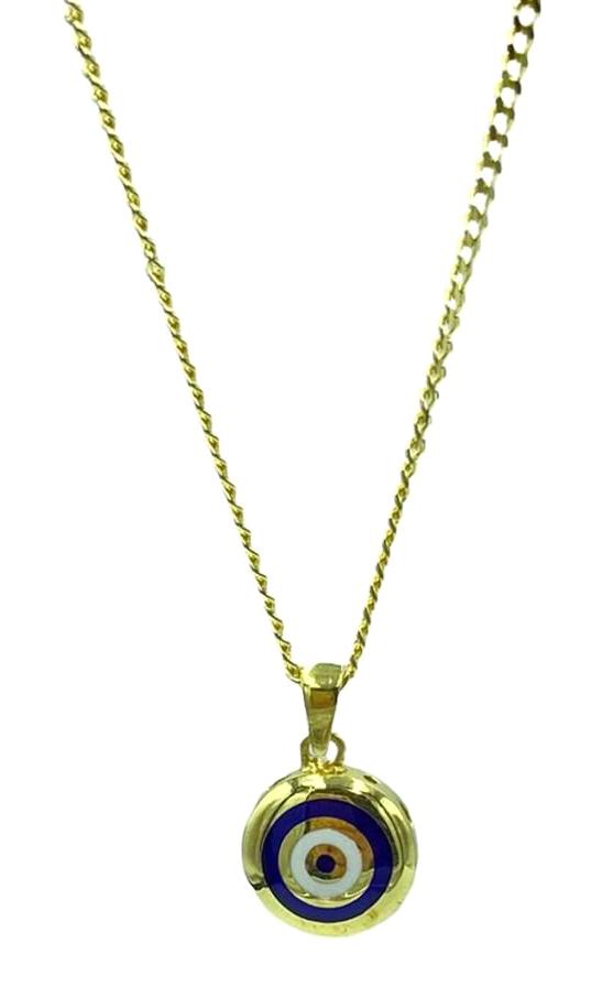 Best Mysilver Çok Renkli Taşlı 925 Ayar Kararmayan Nazar Zincir Kadın Gümüş Kolye 45 cm