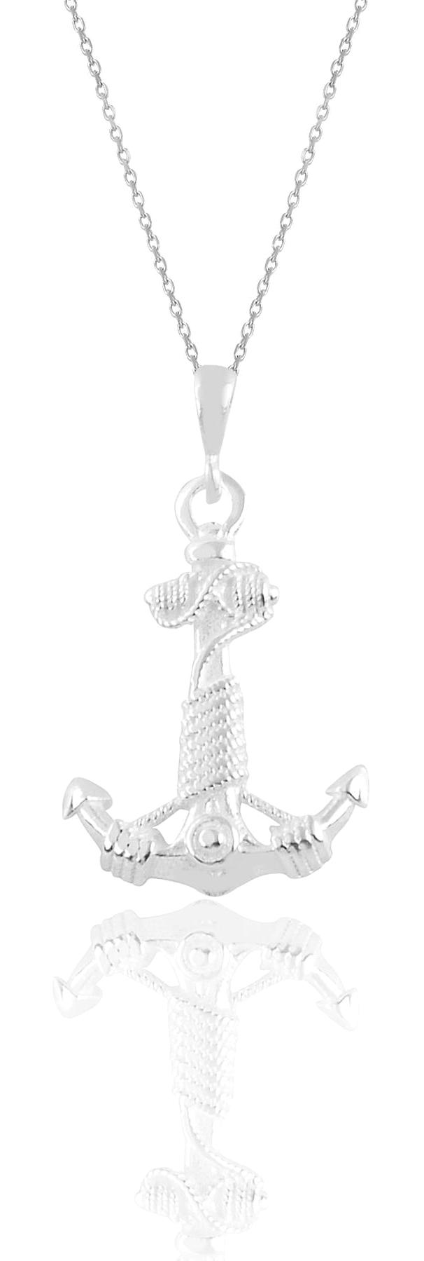 Söğütlü Silver 925 Ayar Kararmayan Çapa Forse Zincir Kadın Gümüş Kolye 45 cm