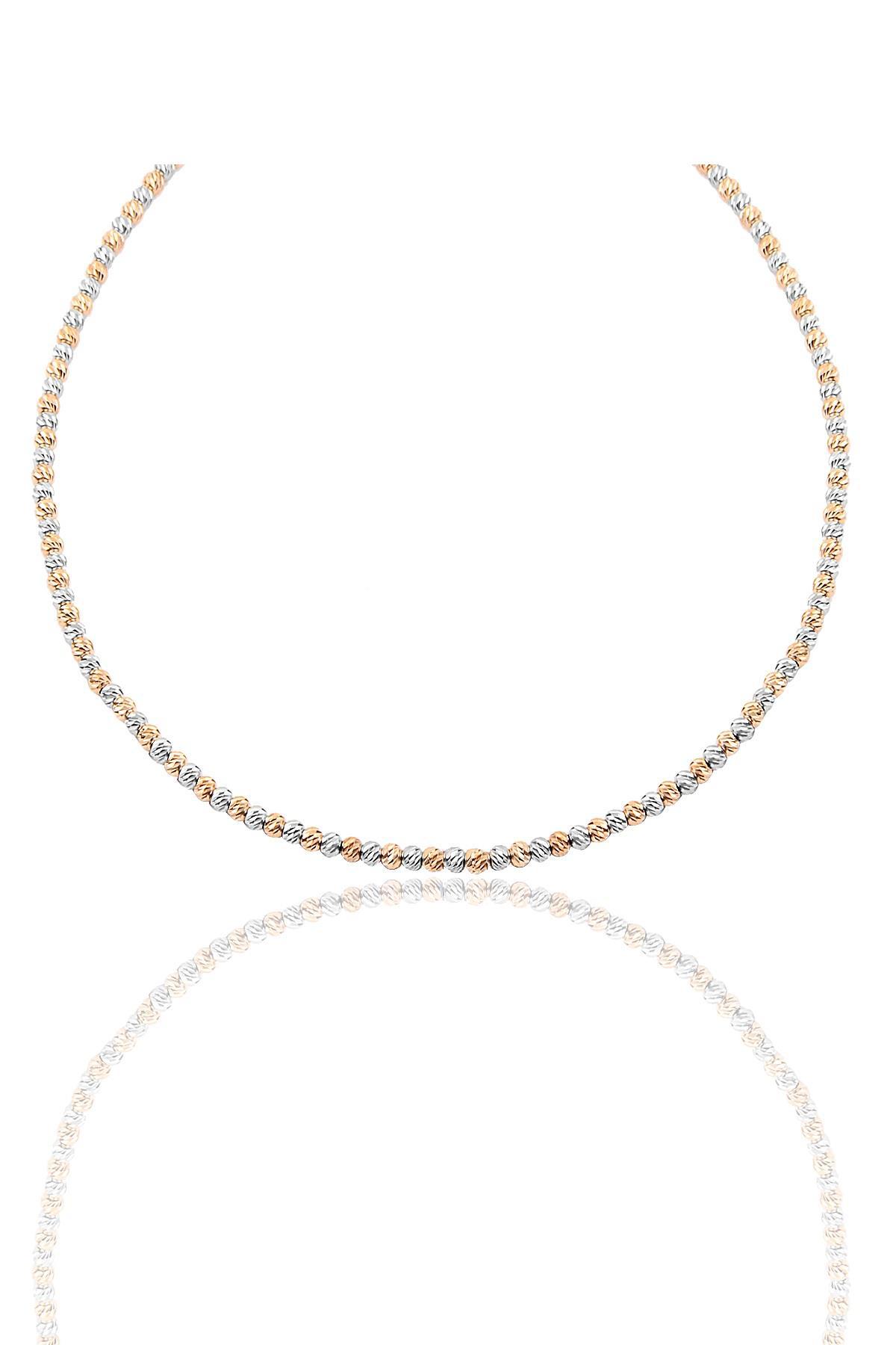Söğütlü Silver 925 Ayar Kararmayan Forse Zincir Kadın Gümüş Kolye 40 cm