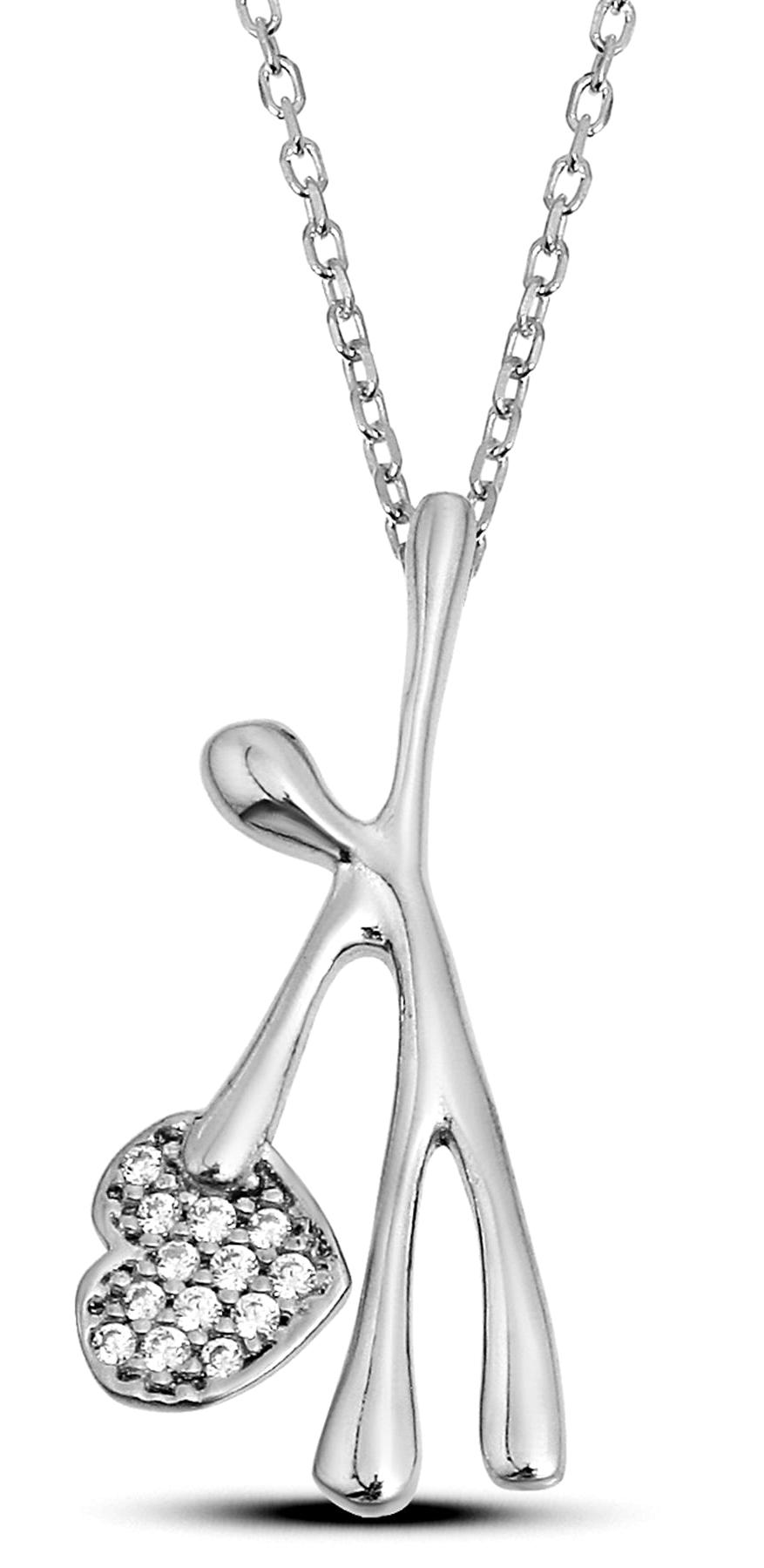 Argentum Concept Beyaz Zirkon Taşlı 925 Ayar İz Düz Zincir Kadın Gümüş Kolye 45 cm