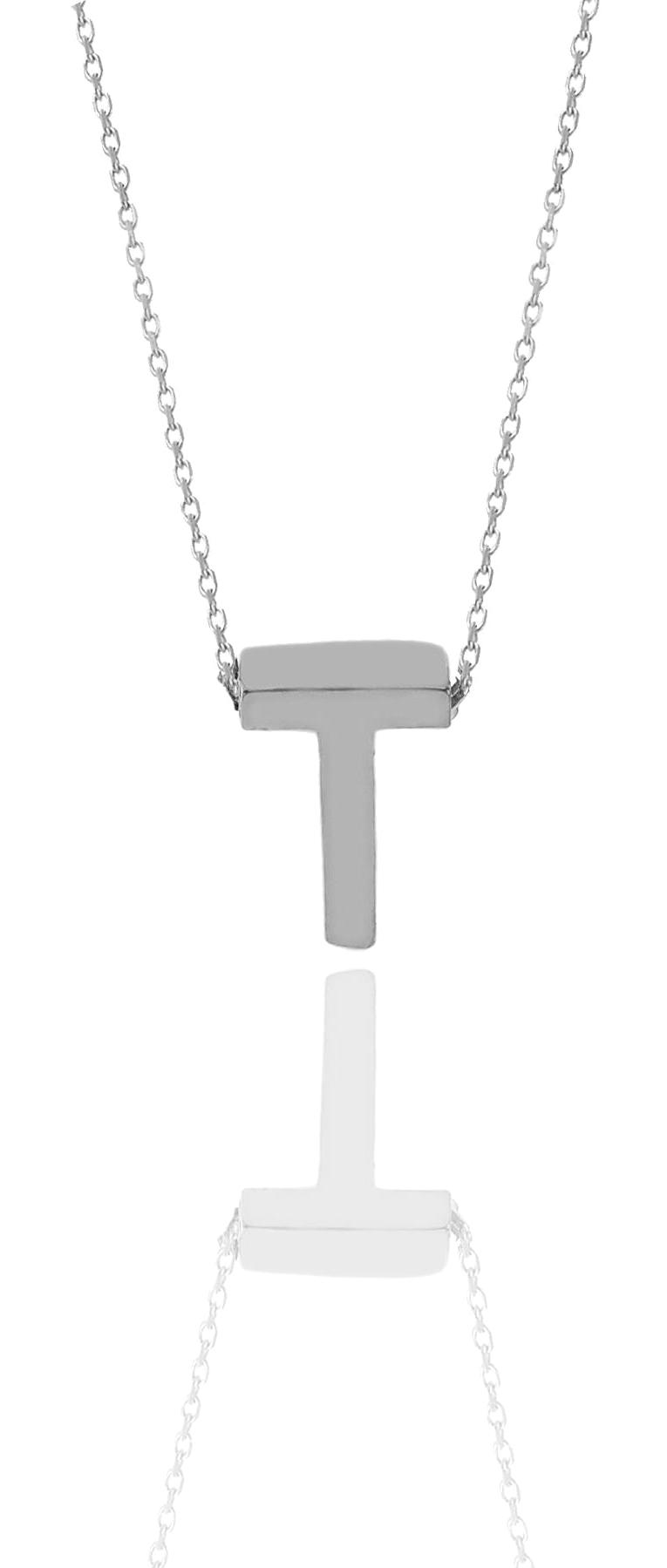 Söğütlü Silver T Harfli 925 Ayar Kararmayan Forse Zincir Kadın Gümüş Kolye 44 cm