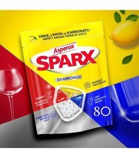 Asperox Diamond Limon Tablet Bulaşık Makinesi Deterjanı 80 Adet