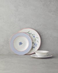 English Home Dreamland 24 Parça 6 Kişilik Porselen Yemek Takımı Mavi-Pembe