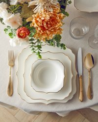 English Home Napoli 27 Parça 6 Kişilik Bone Porselen Yemek Takımı Gold