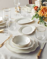 English Home Valencia 27 Parça 6 Kişilik Bone Porselen Yemek Takımı Gold