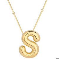 Serra Jewels Gold S Harfli 925 Ayar Altın Kaplama Kararmayan Forse Zincir Kadın Gümüş Kolye 45 cm