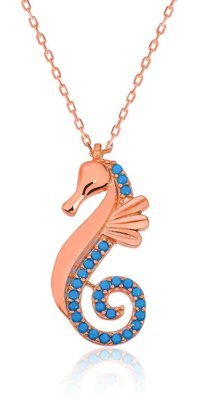 Serra Jewels Denizatı Mavi Zirkon Taşlı 925 Ayar Kararmayan Forse Zincir Kadın Gümüş Kolye 45 cm