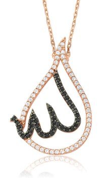 Serra Jewels Yazılı Beyaz - Siyah Zirkon Taşlı 925 Ayar Kararmayan Forse Zincir Kadın Gümüş Kolye 45 cm