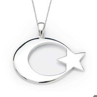 Serra Jewels Ay Yıldız Gümüş 925 Ayar Kararmayan Forse Zincir Kadın Gümüş Kolye 45 cm