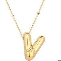 Serra Jewels Gold V Harfli 925 Ayar Altın Kaplama Kararmayan Forse Zincir Kadın Gümüş Kolye 45 cm