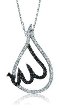 Serra Jewels Yazılı Beyaz - Siyah Zirkon Taşlı 925 Ayar Kararmayan Forse Zincir Kadın Gümüş Kolye 45 cm