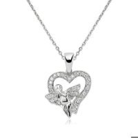 Serra Jewels Melek Beyaz Zirkon Taşlı 925 Ayar Kararmayan Kalpli Forse Zincir Kadın Gümüş Kolye 45 cm