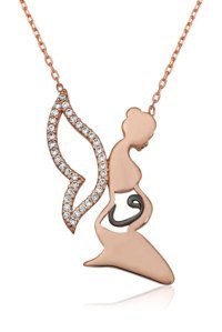 Serra Jewels Kanatlı Beyaz Zirkon Taşlı 925 Ayar Kararmayan Yuvarlak Forse Zincir Kadın Gümüş Kolye 45 cm