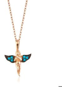 Serra Jewels Melek Mavi Zirkon Taşlı 925 Ayar Kararmayan Forse Zincir Kadın Gümüş Kolye 45 cm