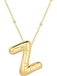 Serra Jewels Gold Taşlı Z Harfli 925 Ayar Altın Kaplama Kararmayan Forse Zincir Kadın Gümüş Kolye 45 cm