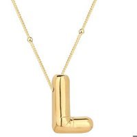 Serra Jewels Gold L Harfli 925 Ayar Altın Kaplama Kararmayan Forse Zincir Kadın Gümüş Kolye 45 cm