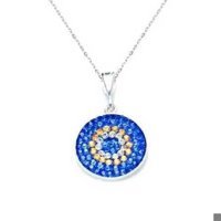 Serra Jewels Nazar Boncuklu Çok Renkli Zirkon Taşlı 925 Ayar Kararmayan Forse Zincir Kadın Gümüş Kolye 45 cm