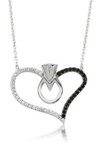 Serra Jewels Tektaş Beyaz Zirkon Taşlı 925 Ayar Kararmayan Kalpli Forse Zincir Kadın Gümüş Kolye 45 cm