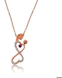 Serra Jewels Beyaz Zirkon Taşlı 925 Ayar Kararmayan Sonsuzluk Forse Zincir Kadın Gümüş Kolye 45 cm
