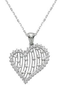 Serra Jewels Kalpli Beyaz Zirkon Taşlı 925 Ayar Kararmayan Forse Zincir Kadın Gümüş Kolye 45 cm