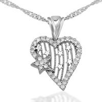 Serra Jewels Yıldızlı Beyaz Zirkon Taşlı 925 Ayar Kararmayan Kalpli Forse Zincir Kadın Gümüş Kolye 45 cm
